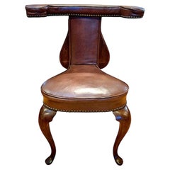 Antique Georgian-style English Reading Chair or “Cockfighting Chair”