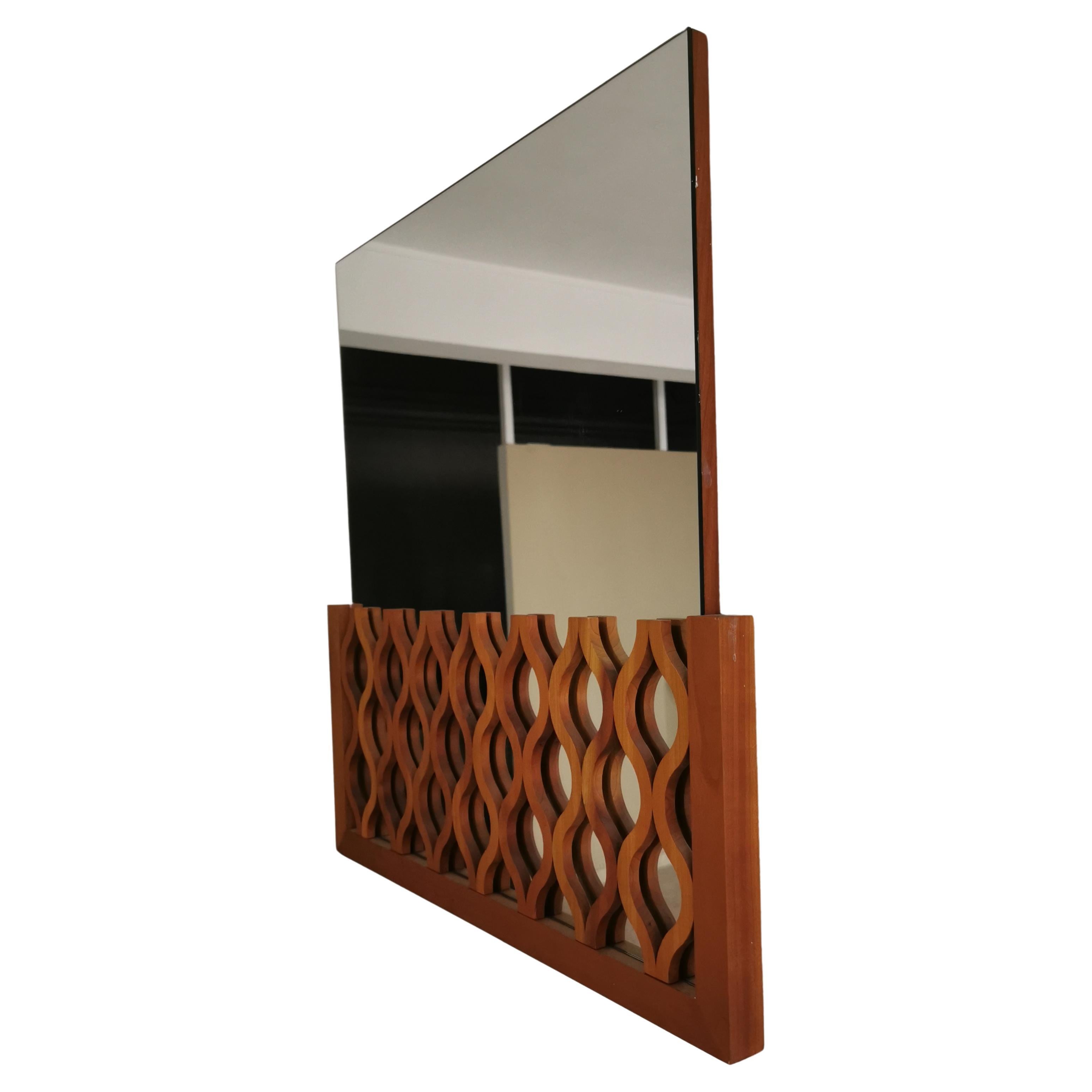 Wall Mirror Calligaris Cherrywood PostModern Italian Design 1990s