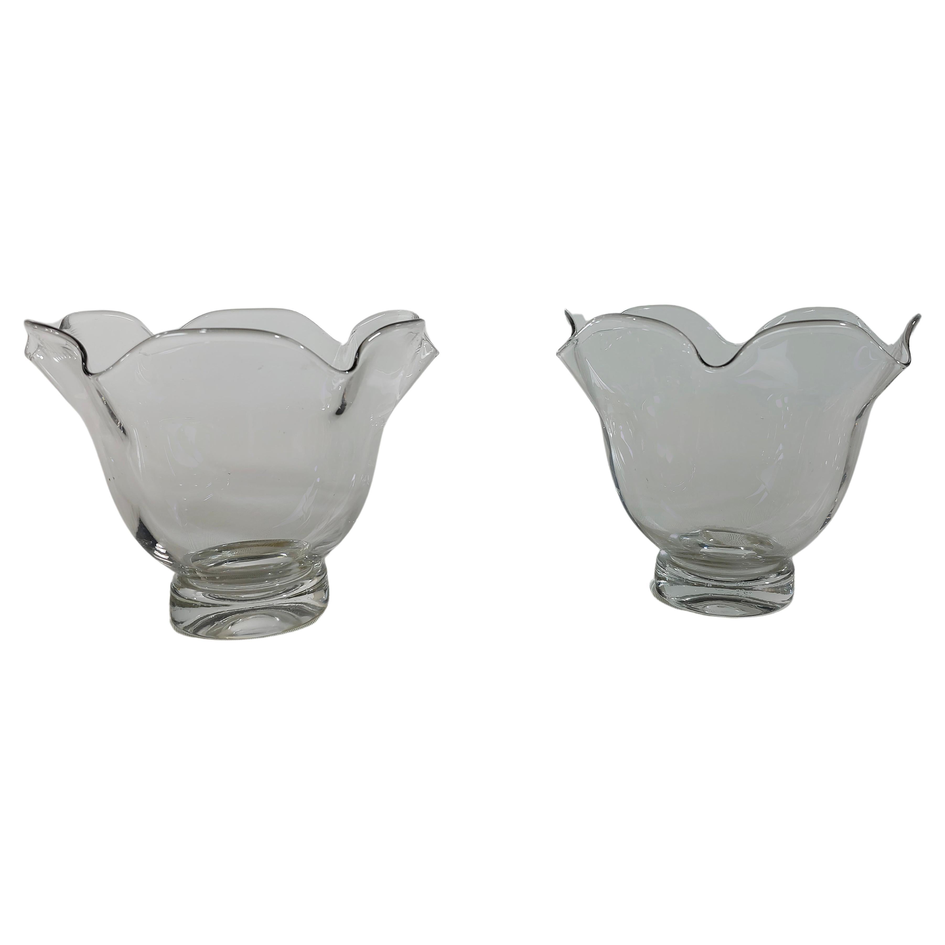 Midcentury Vases Blown Murano Glass Maestri Muranesi Italy 1950s Set of 2 For Sale