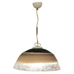 Midcentury Pendant Chandelier Murano Glass Fratelli Toso for Leucos Italy 1970s