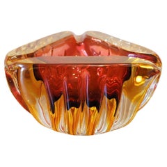 Murano Glass Ashtray Decorative Bowl Flavio Poli Midcentury Italian Design 1970