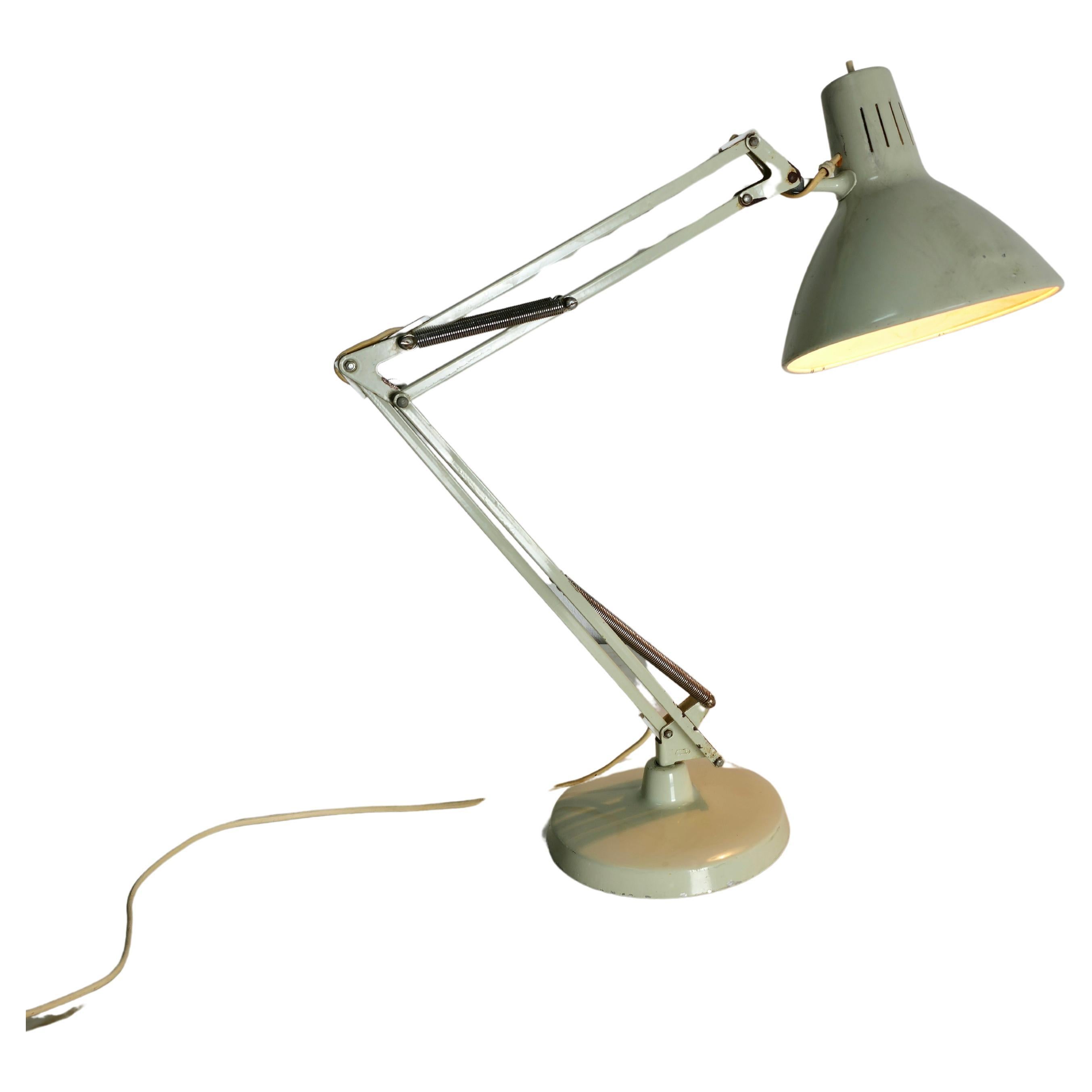 Table Lamp Metal Aluminum Jac Jacobsen for Luxo Midcentury Norwegian Design 1950 For Sale