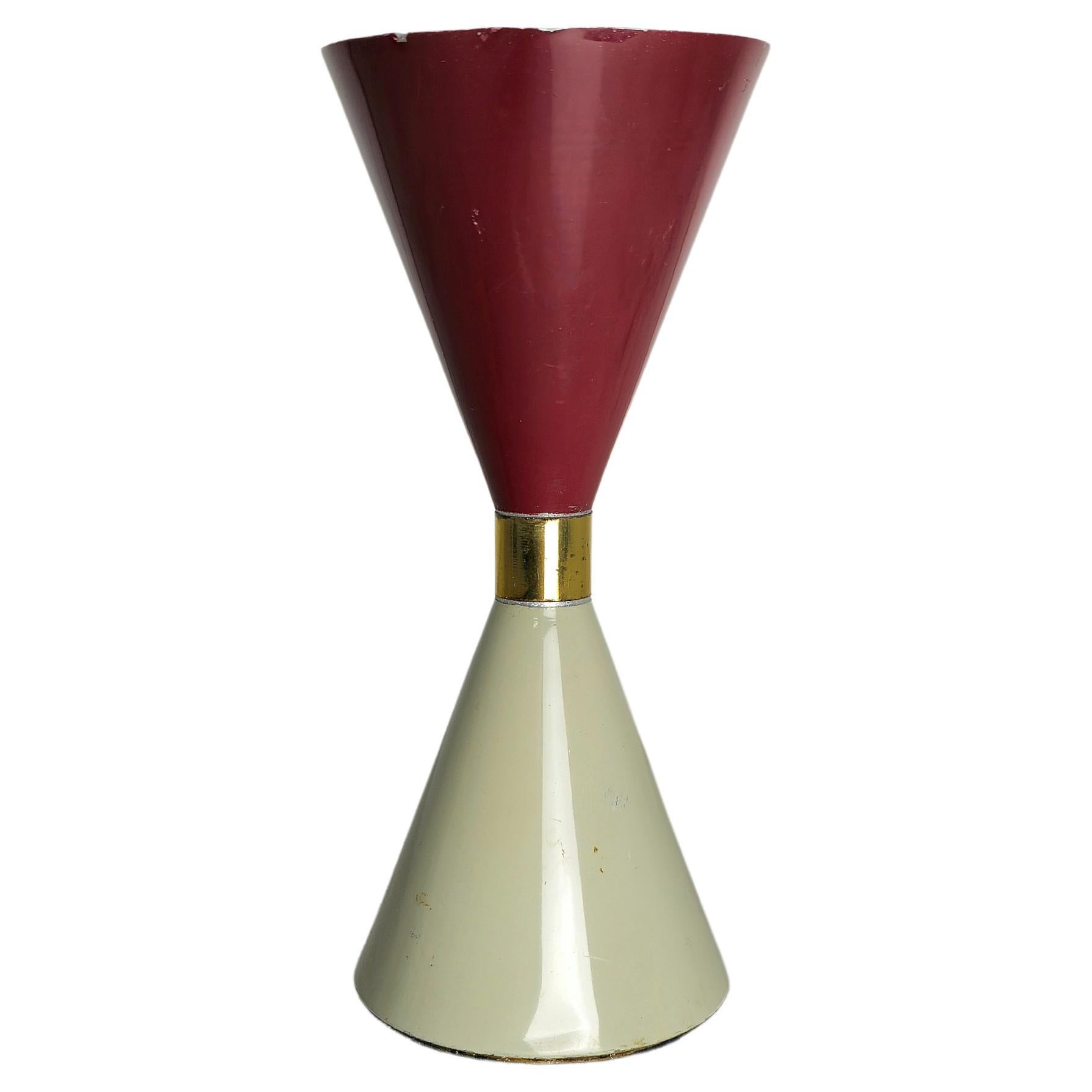 Table Lamp Aluminum Red Grey in the Style of Arredoluce Midcentury, Italy, 1950s For Sale 1