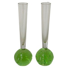 Objets décoratifs - Vases en verre de Murano - Design italien du milieu du siècle - 1970 - Lot de 2