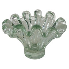 Vase Decorative Object Transparent Murano Glass Large Midcentury Italy 1960s