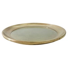 Mid Century Brass Tray Circular Italian Design, 1960s