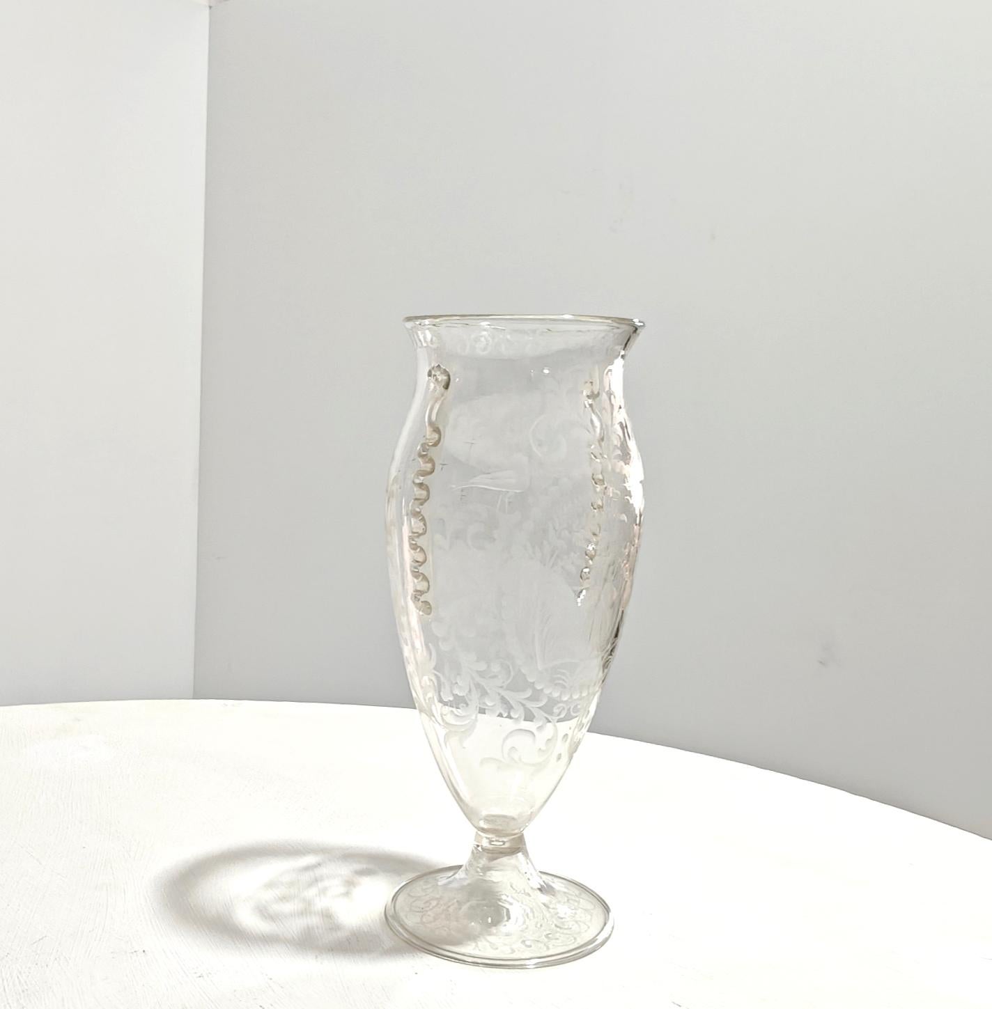 Guido Balsamo Stella Production S.A.L.I.R. Italia anni '30 Vaso in vetro soffiato metà secolo in vendita 6