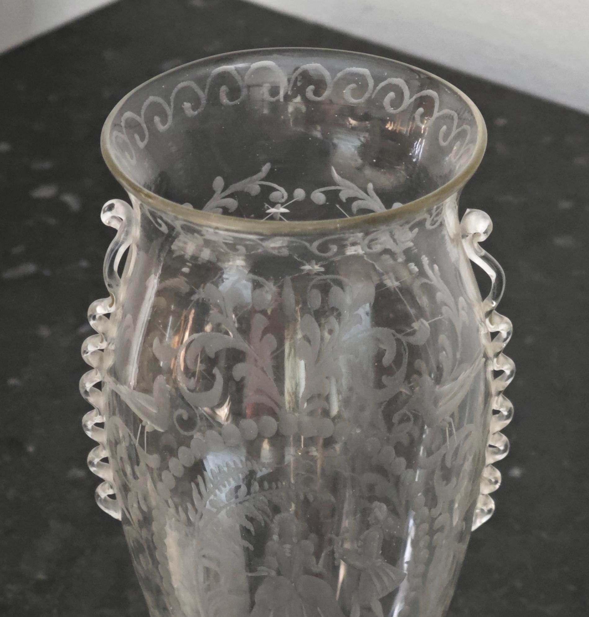 Italiano Guido Balsamo Stella Production S.A.L.I.R. Italia anni '30 Vaso in vetro soffiato metà secolo in vendita