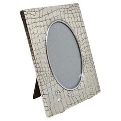 Photo Frame With Crocodile Effect Tin 95% Production Italy  1990/2000