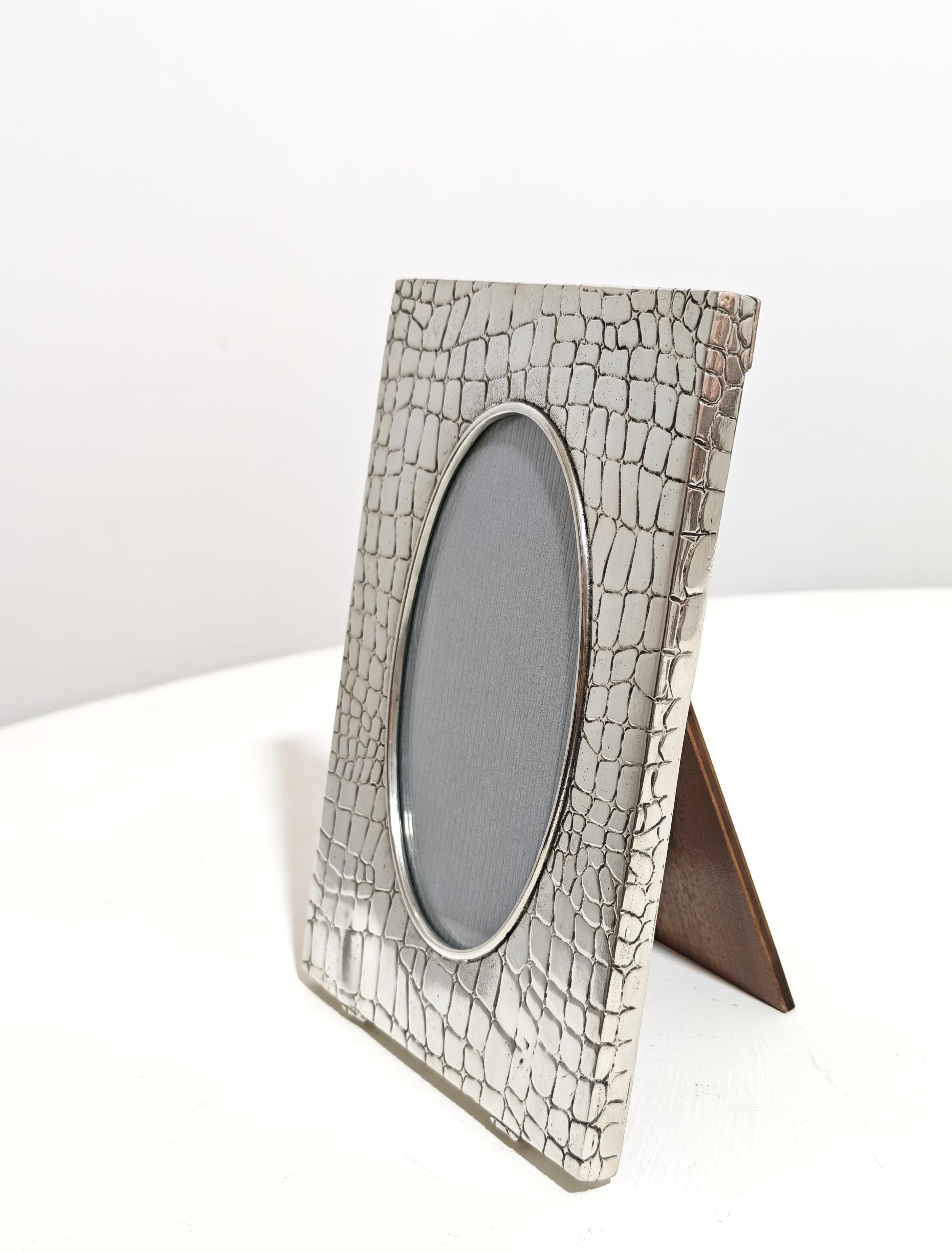 Photo Frame With Crocodile Effect Tin 95% Production Italy  1990/2000 For Sale 6