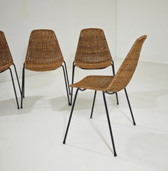 4er-Set Korbstühle im „Basket“-Design von Legler für Bonacina Italia 51s Mid-Century