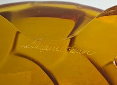 Lalique France Amber Crystal Paperweight Sculpture, ca. 1980, Mid-Century Modern