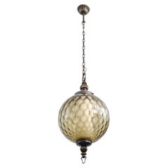Murano and Brass Pendant Lamp by Targetti Sankey, Italy, 1960s Mid-Century