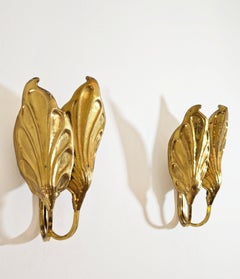 Juego de dos apliques de latón de Tommaso Barbi para G&G Studio, Italia, años 60-70