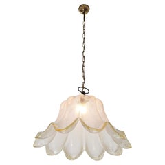 Murano glass and brass pendant lamp, Italy, 1960s–70s, Mid-Century Modern