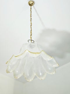 Murano glass and brass pendant lamp, Italy, 1960s–70s, Mid-Century Modern