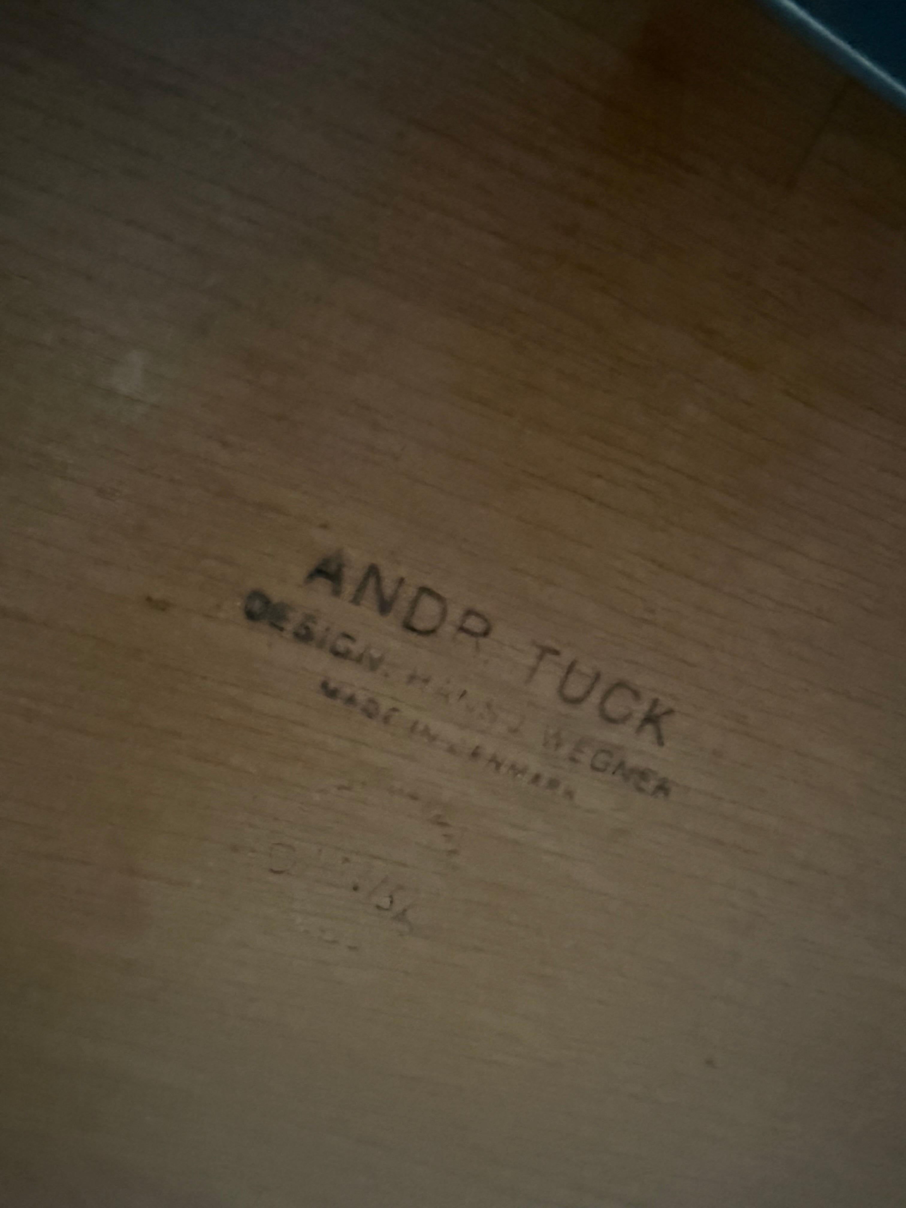 Table de salle à manger 303 en Oak Oak et métal, Hans Wegner by Andreas Tuck, Danemark, années 1950 en vente 7