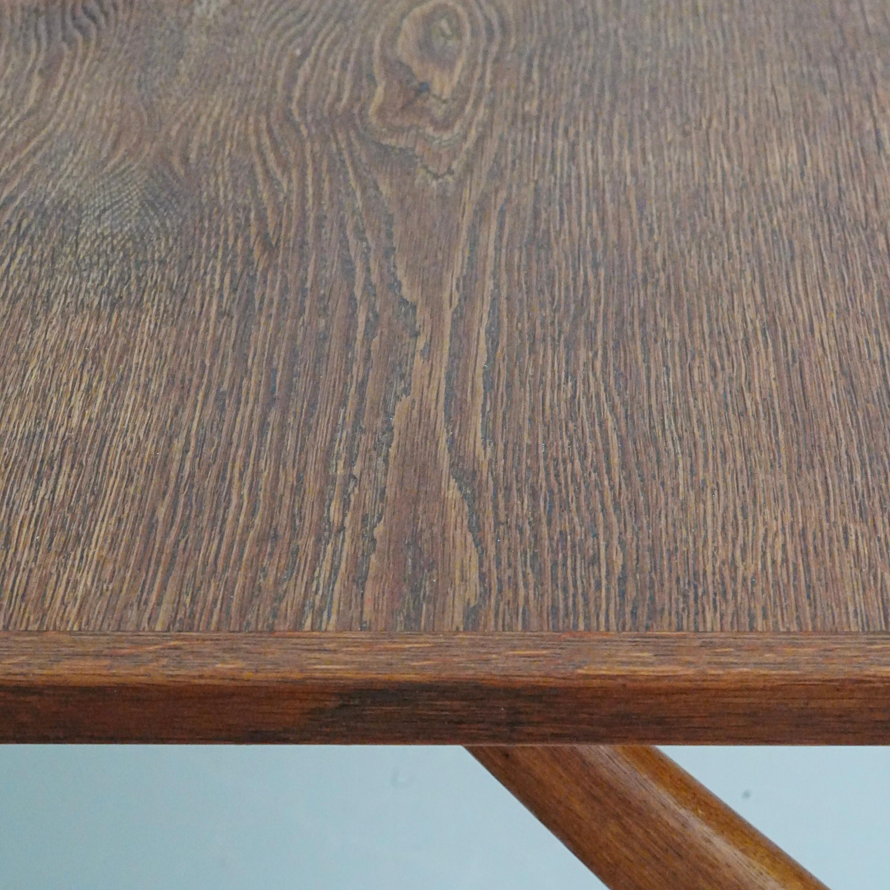 Table de salle à manger 303 en Oak Oak et métal, Hans Wegner by Andreas Tuck, Danemark, années 1950 en vente 3