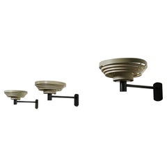 Set of 3 Wall Lights in Metal and Glass, Europe, 1960's