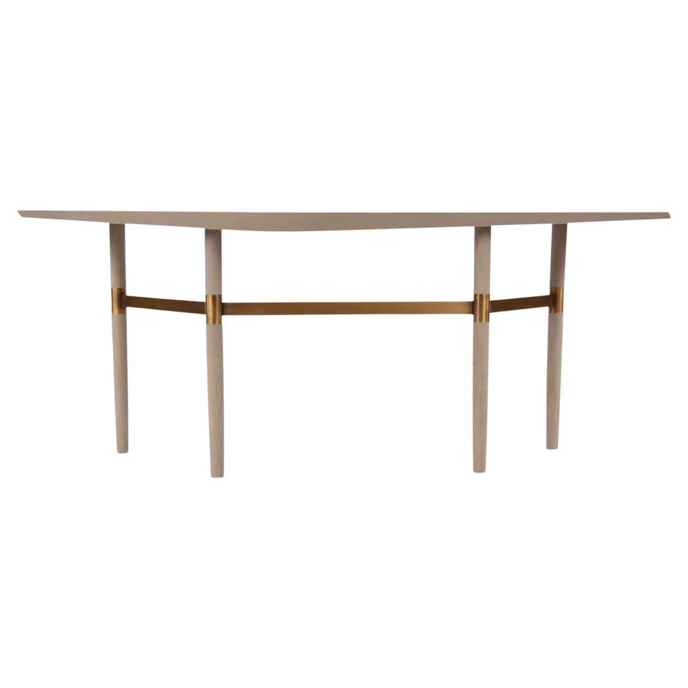 Darling Point Desk by Yabu Pushelberg in Solid Oak with Brass Detailing