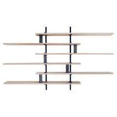 Ladder Street Shelving by Yabu Pushelberg in Oak Shelving with Stone Dividers