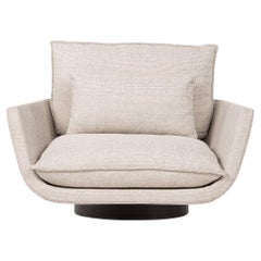 Rua Ipanema Lounge Chair di Yabu Pushelberg con base girevole in noce o Oak