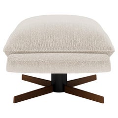 Rua Leblon Ottoman by Yabu Pushelberg in Black Steel & Walnut Base