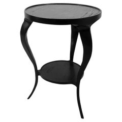 Table basse LXV fabriquée à la main en chêne massif ebonisé
