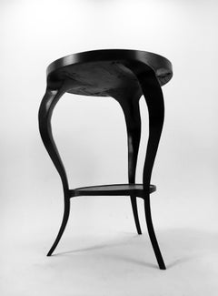 Table basse LXV fabriquée à la main en chêne massif ebonisé