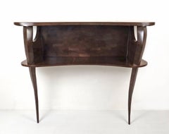 LXV Wall Shelf in Hand Carved in Solid Walnut