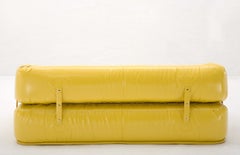 Anfibio Foldable Sofa Bed 190 cm Yellow Leather Becchi Giovannetti