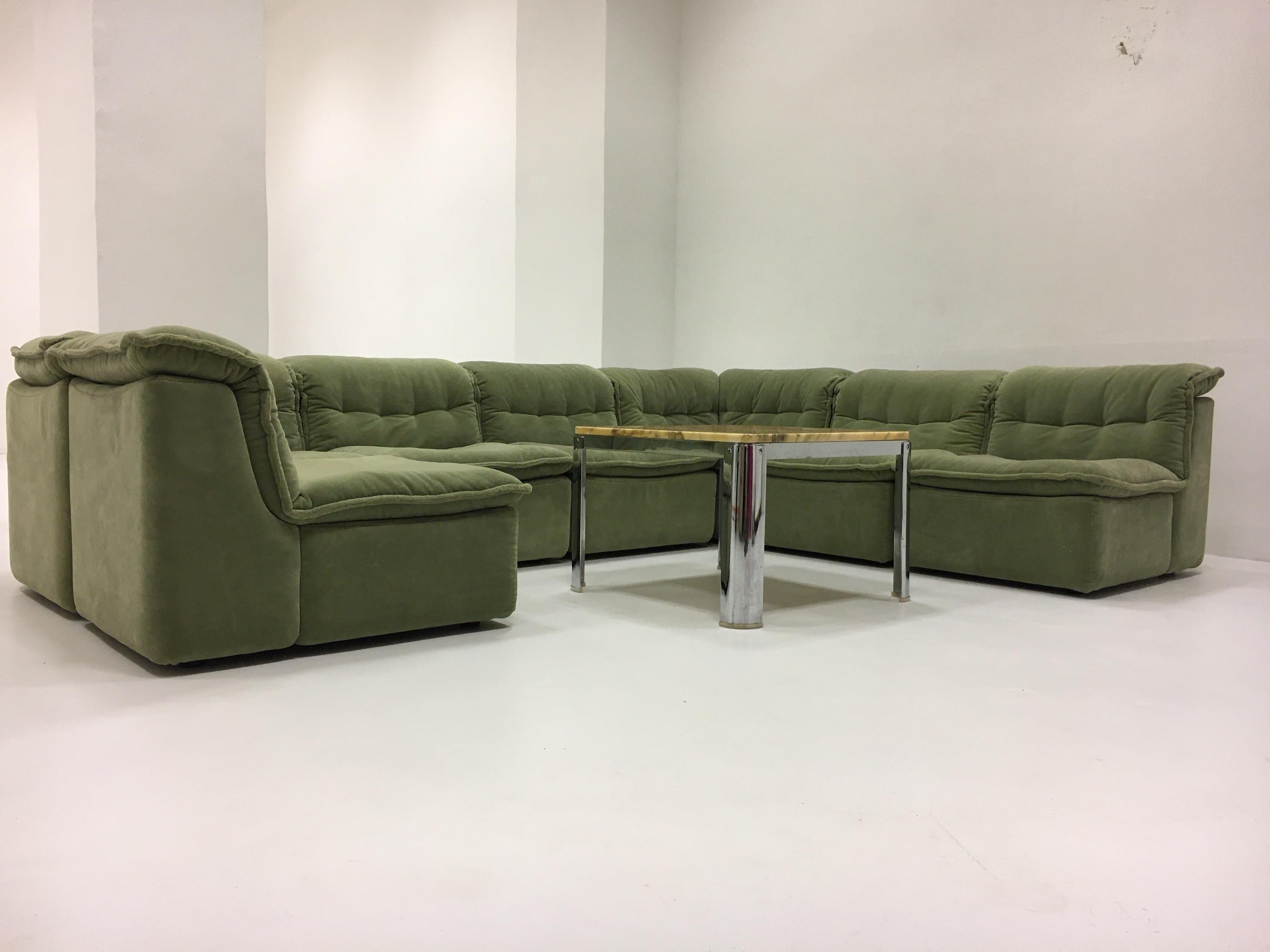 Mid-Century Modern Vintage Rolf Benz Modular Sectional Sofa Suite, Germany, 1970