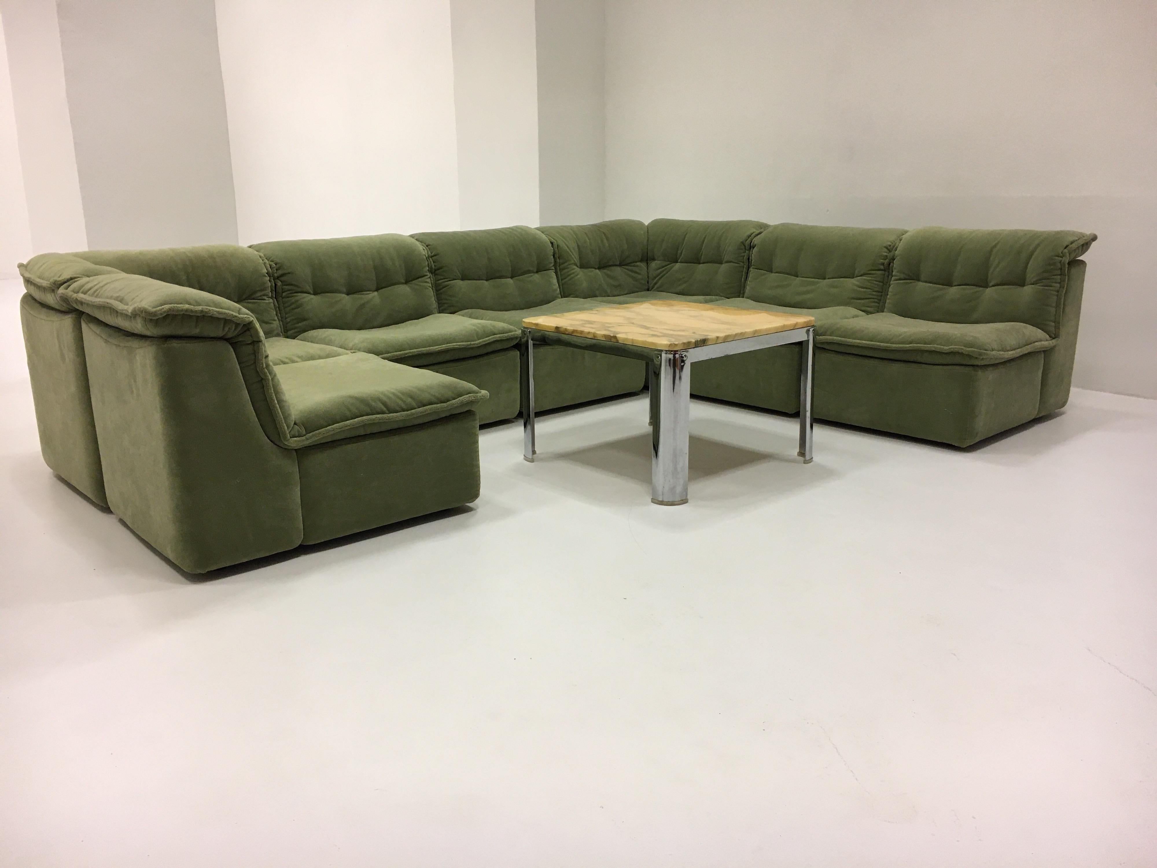 Fabric Vintage Rolf Benz Modular Sectional Sofa Suite, Germany, 1970