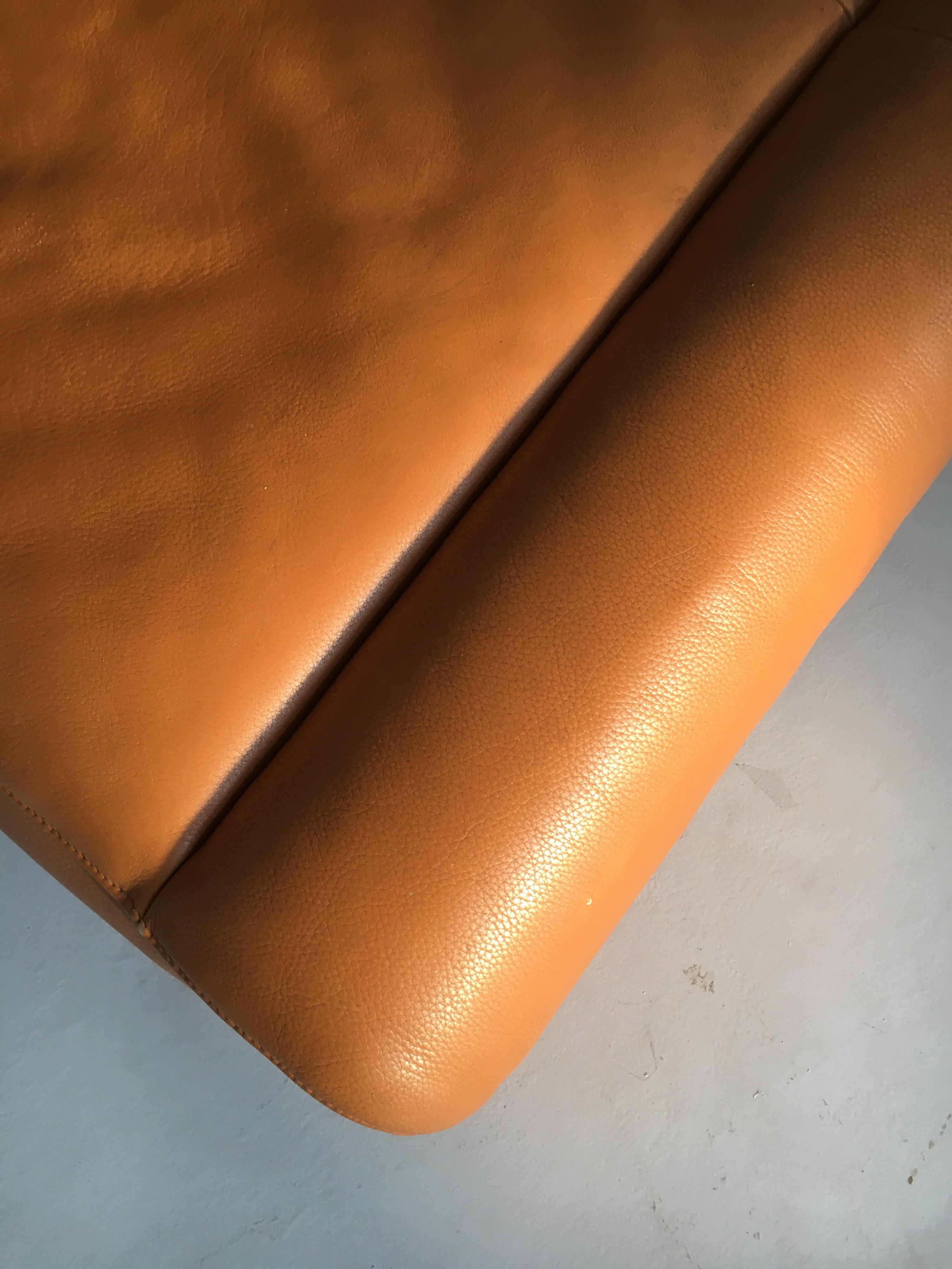 De Sede DS-18 Vintage Patinated Cognac Leather Sectional Sofa, Switzerland 1980s 8