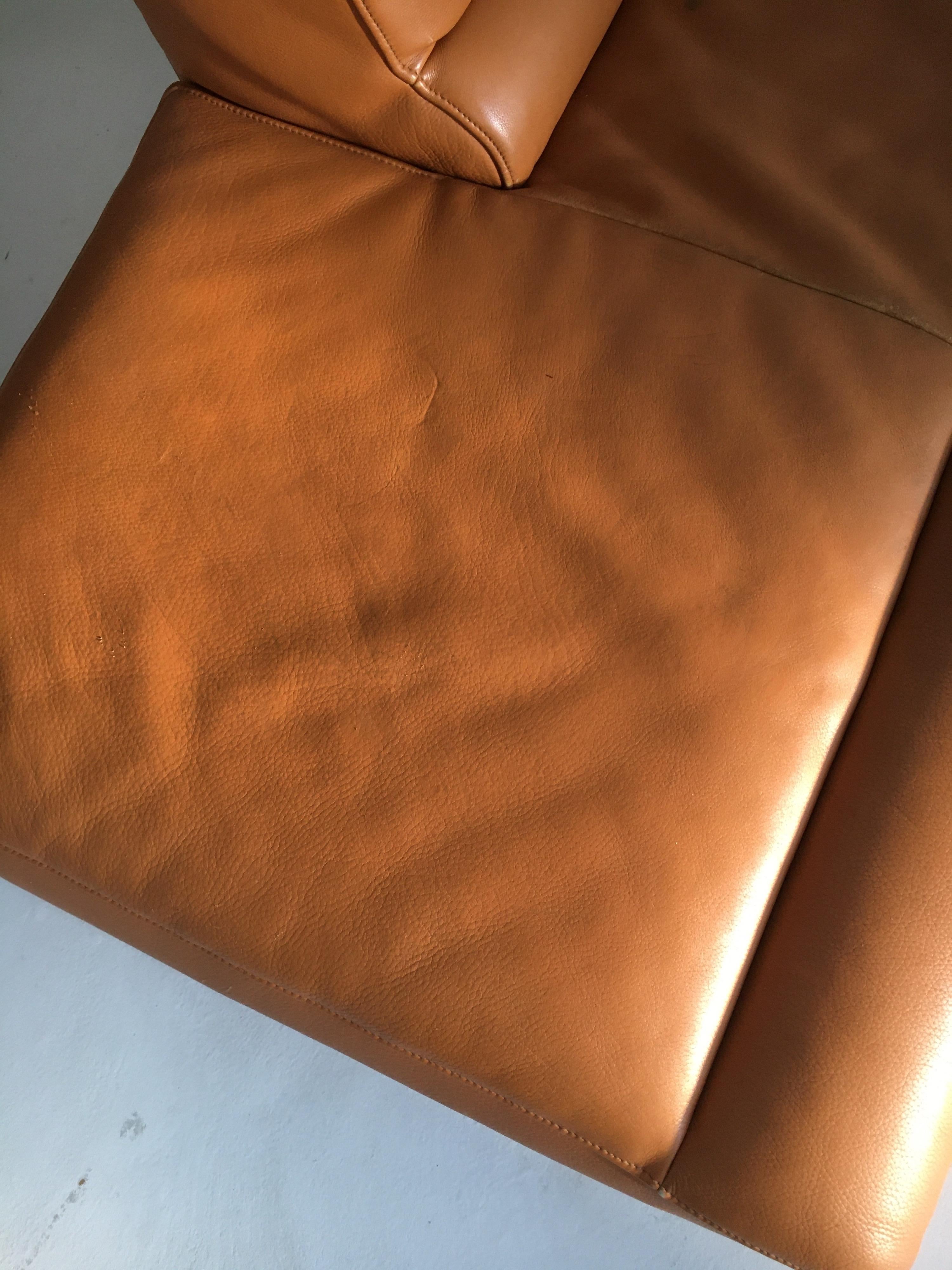 De Sede DS-18 Vintage Patinated Cognac Leather Sectional Sofa, Switzerland 1980s 9