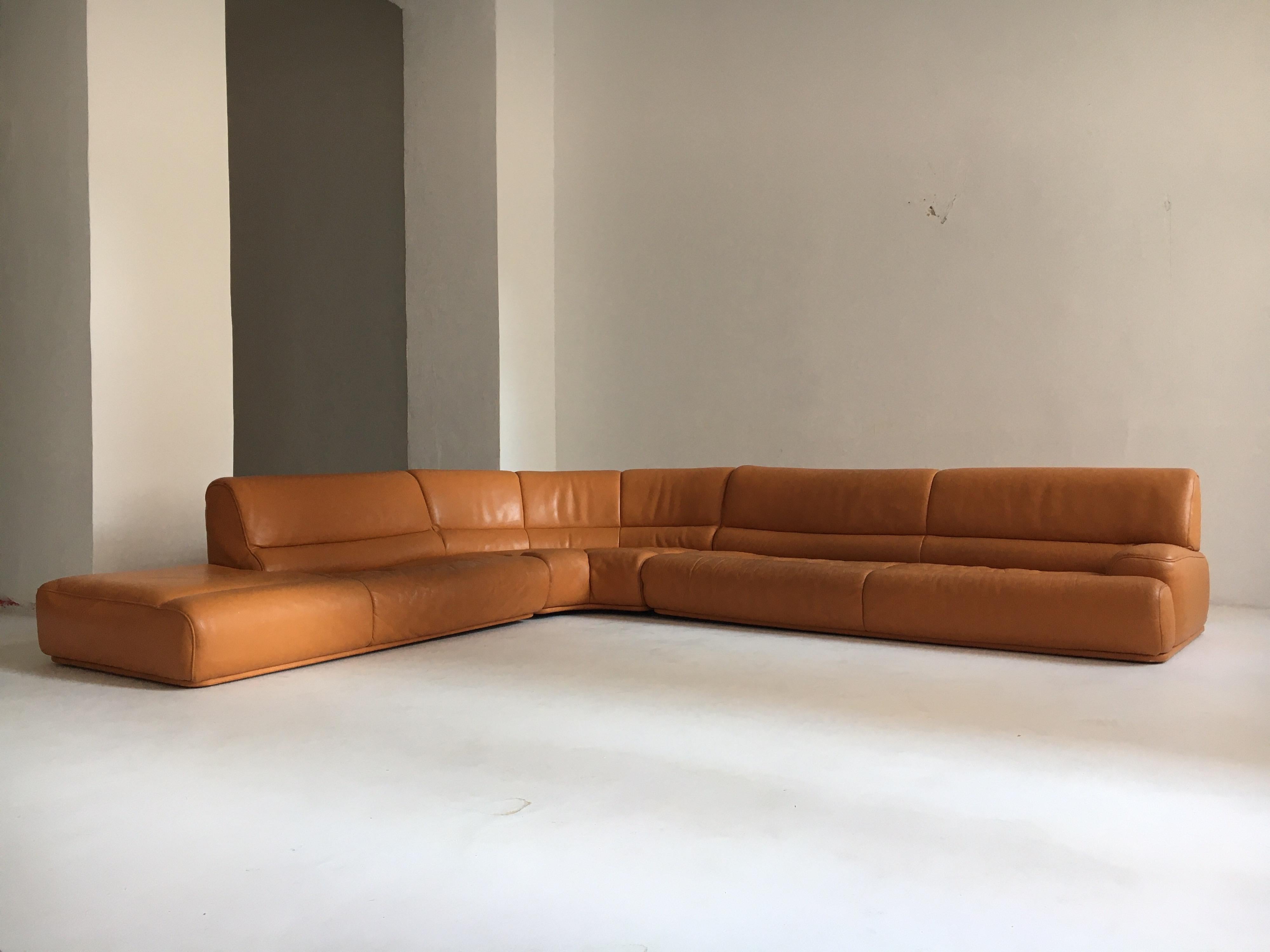 vintage leather sectional sofa