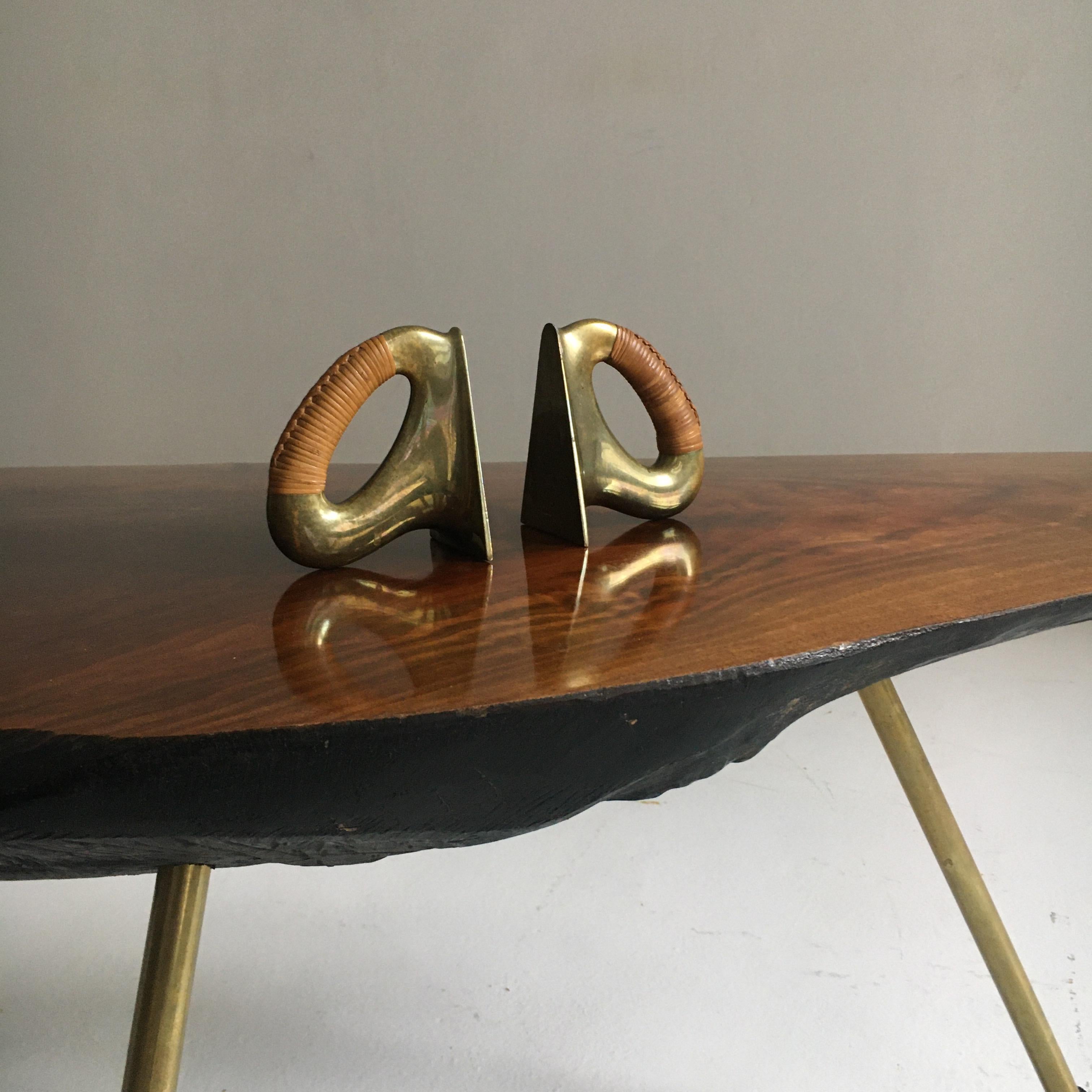 Mid-Century Modern Pair of Rare and Extraordinary Vintage Carl Auböck Bookends, Austria, 1950s