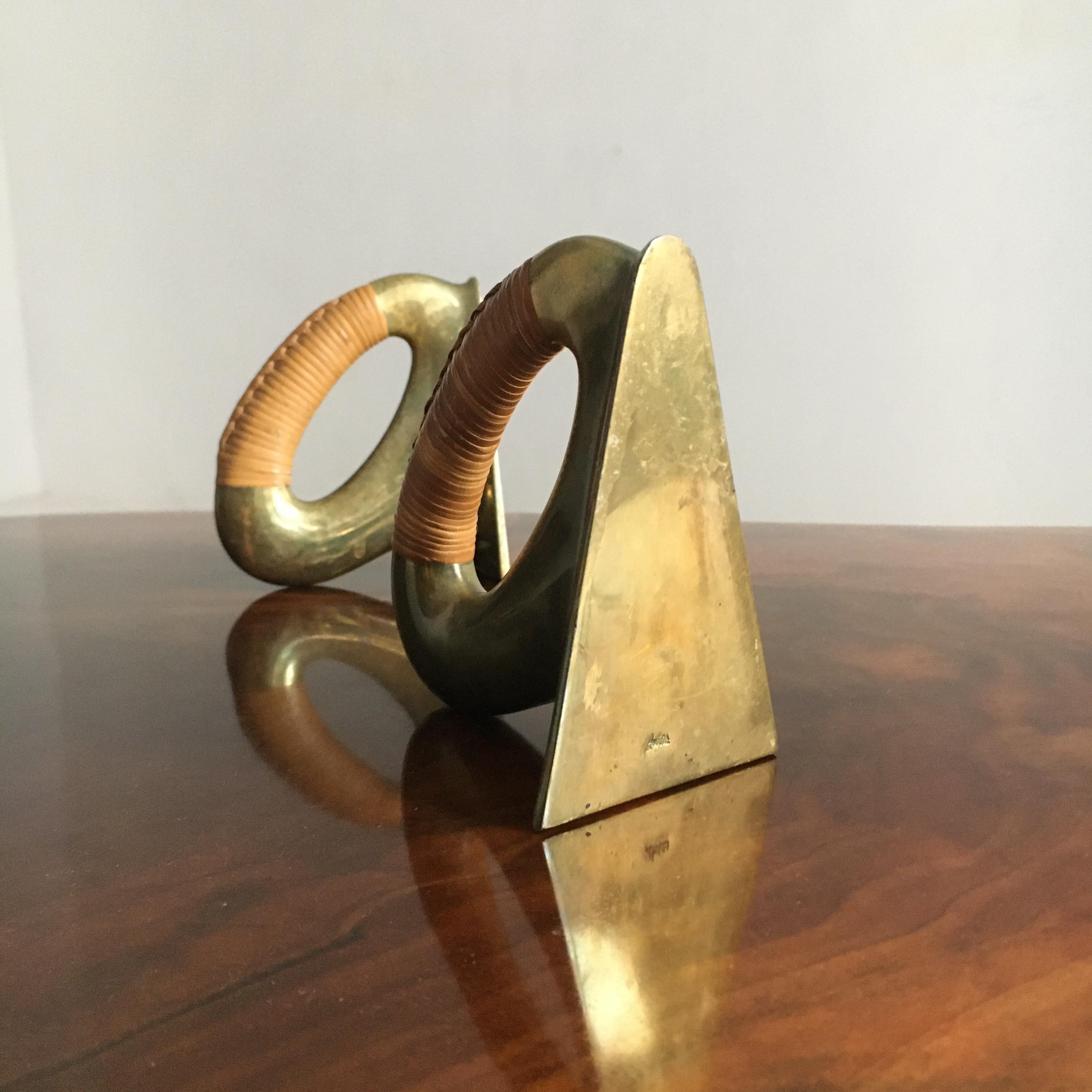 Mid-20th Century Pair of Rare and Extraordinary Vintage Carl Auböck Bookends, Austria, 1950s