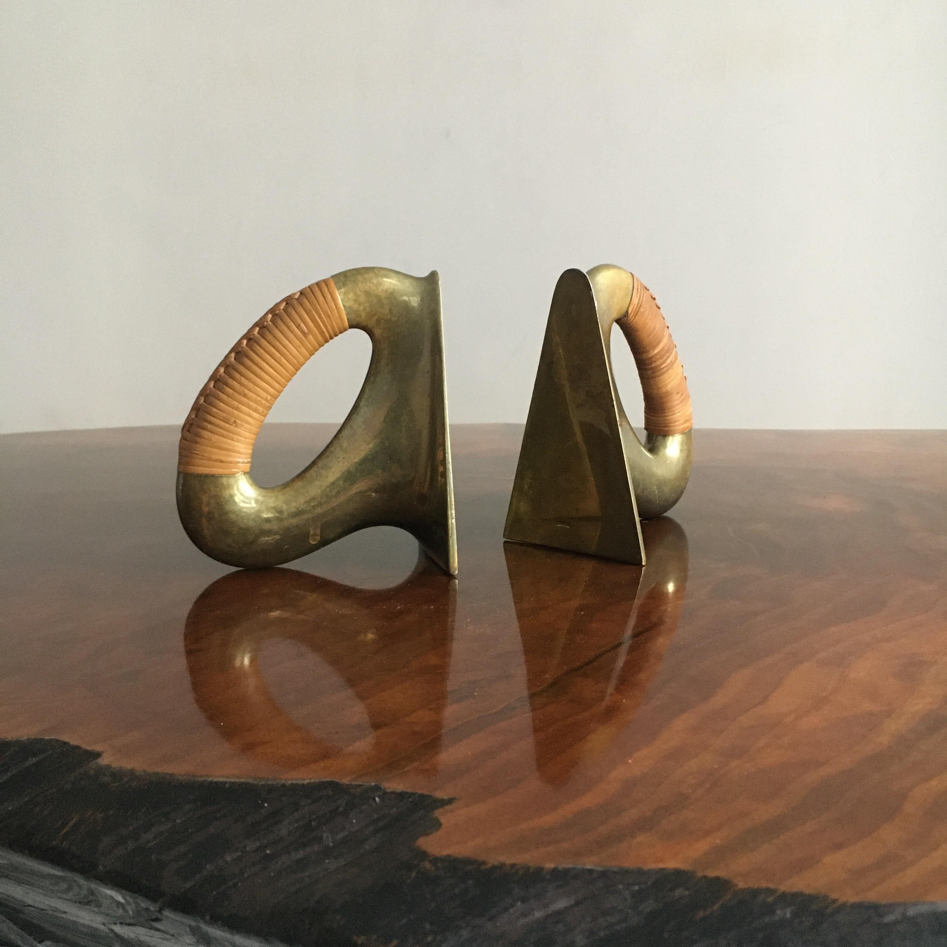 Brass Pair of Rare and Extraordinary Vintage Carl Auböck Bookends, Austria, 1950s