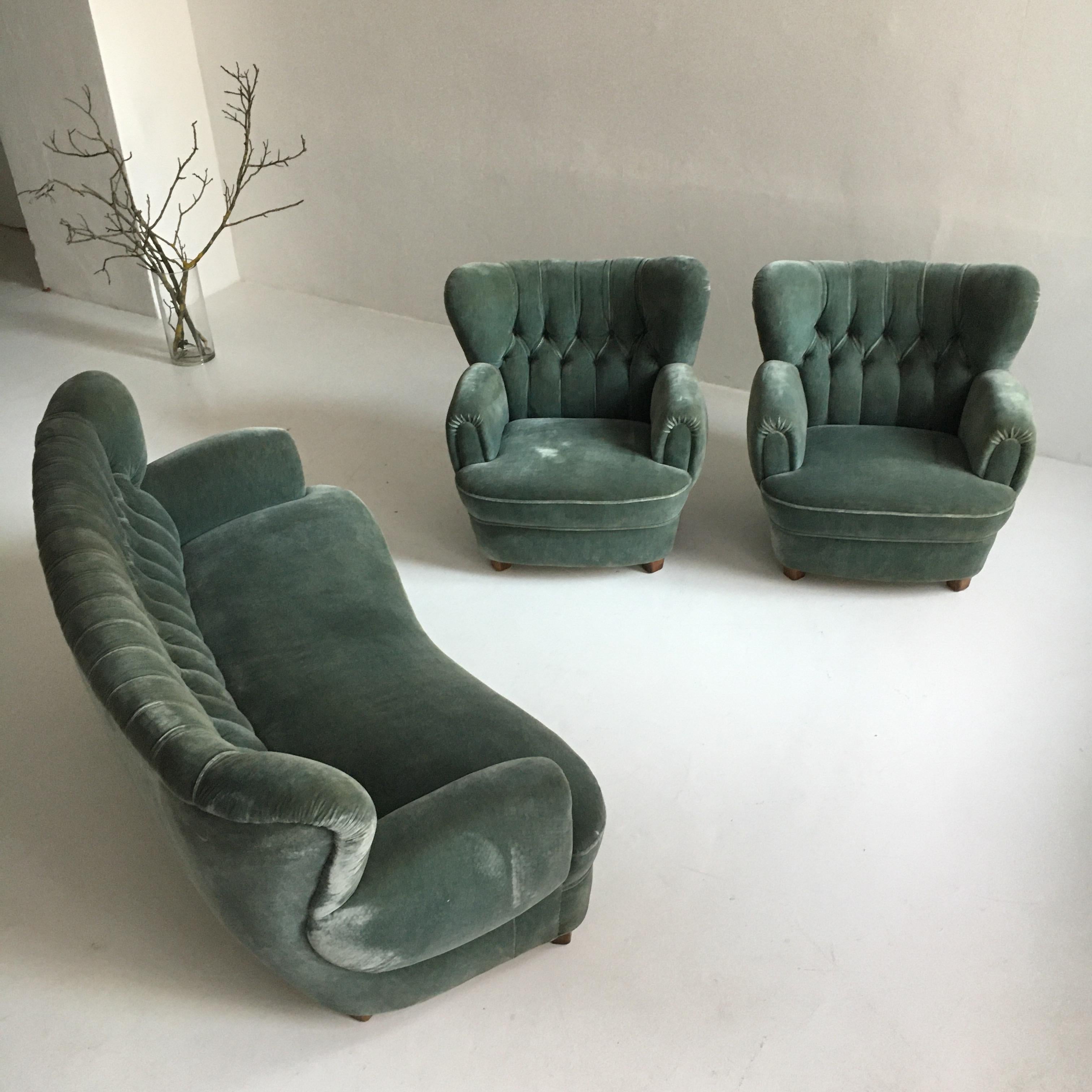 Rare Poetic Oswald Haerdtl Sofa Suite, Austria, 1950s For Sale 8