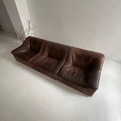 De Sede DS46 Sectional Sofa in Cognac Buffalo Leather, Switzerland, 1970s