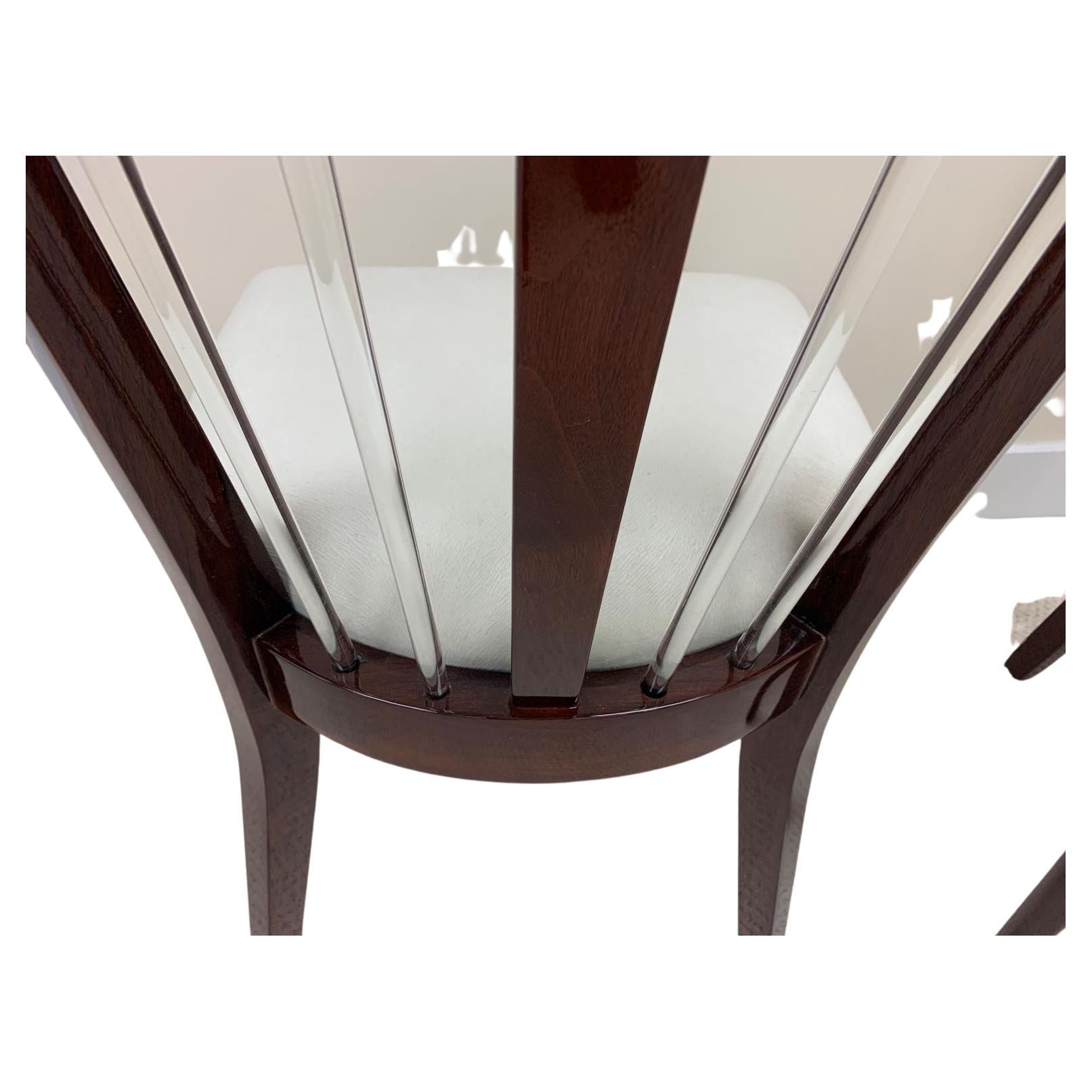 American Set of Six Art Deco Dining Chairs in the Style of Grosfeld House in Mahogany