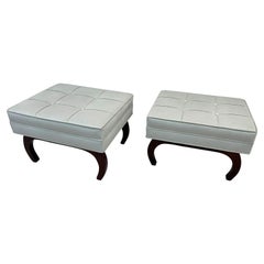 Pair of French Art Deco Benches in Walnut Circa 1930's