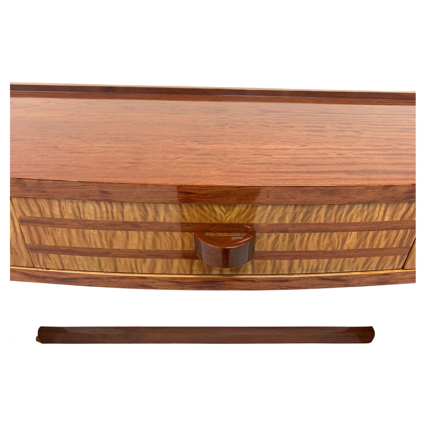 Art Deco Inlaid Desk or Wall Console Table, circa 1930s In Excellent Condition For Sale In Bernville, PA