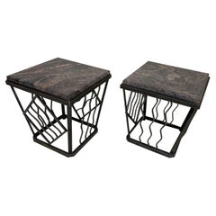 Pair of Art Deco Marble Top Tables in the Style of Oscar Bach