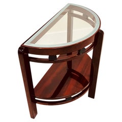 Notevole tavolino a mezzo cerchio dell'era della macchina Art Deco americano C.I.C. 1930
