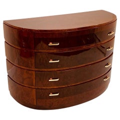 Squisita commode Art Deco a mezzo cerchio con ferramenta in bachelite C.C. 1930