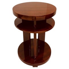 Streamline Modern Art Deco Circular Three Tier Side Table American circa 1930-40