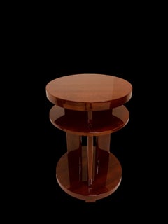 Streamline Modern Art Deco Circular Three Tier Side Table American circa 1930-40