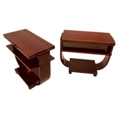 Mesitas auxiliares de estilo Art Déco estadounidense de la empresa Modernage Furniture, de alrededor de los años 1930-1940